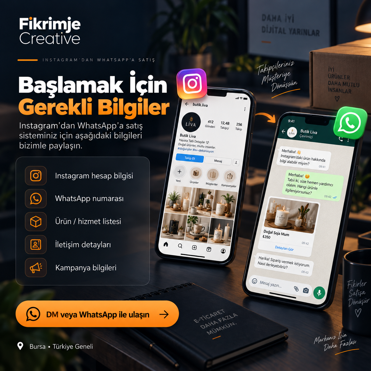 Instagram'dan WhatsApp'a satış