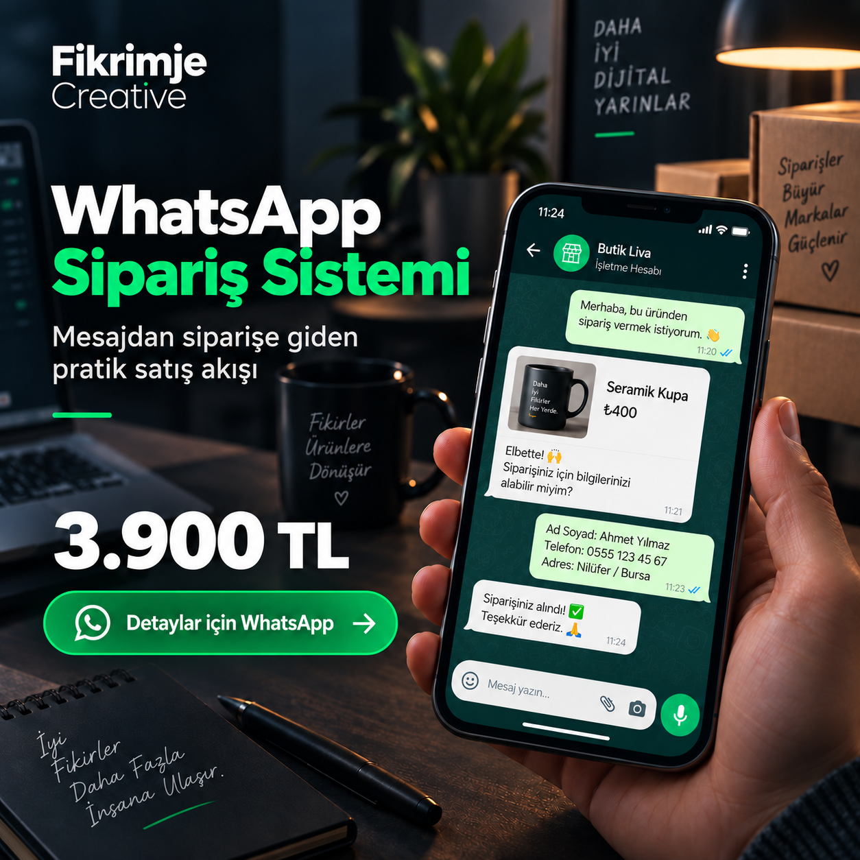WhatsApp Sipariş Sistemi kapak görseli