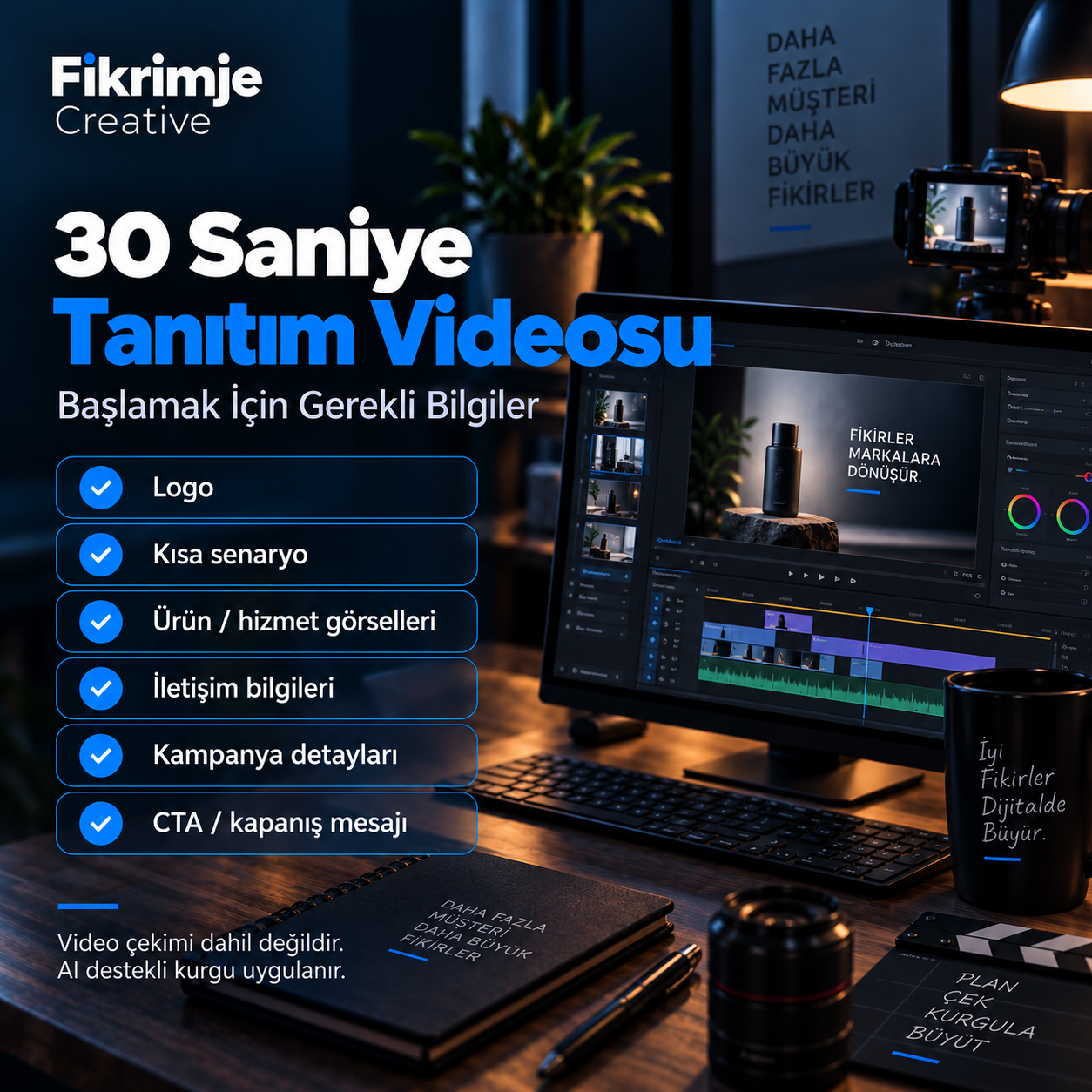 30 Saniye Tanıtım Videosu için gerekli bilgiler