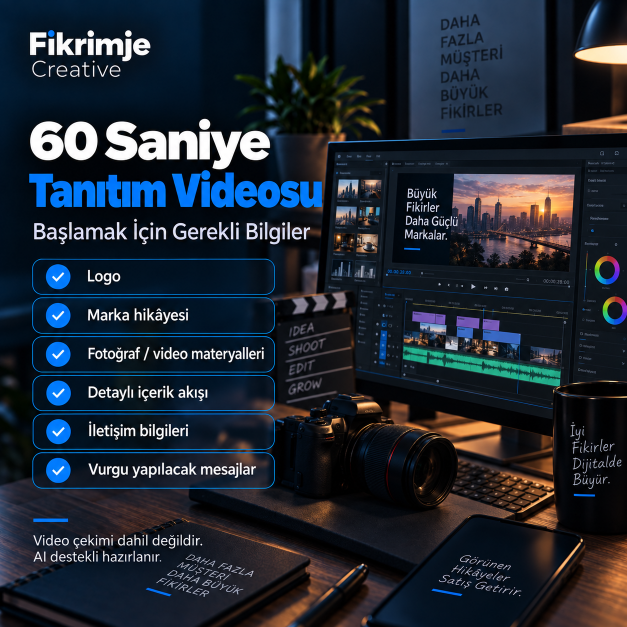 60 Saniye Tanıtım Videosu için gerekli bilgiler