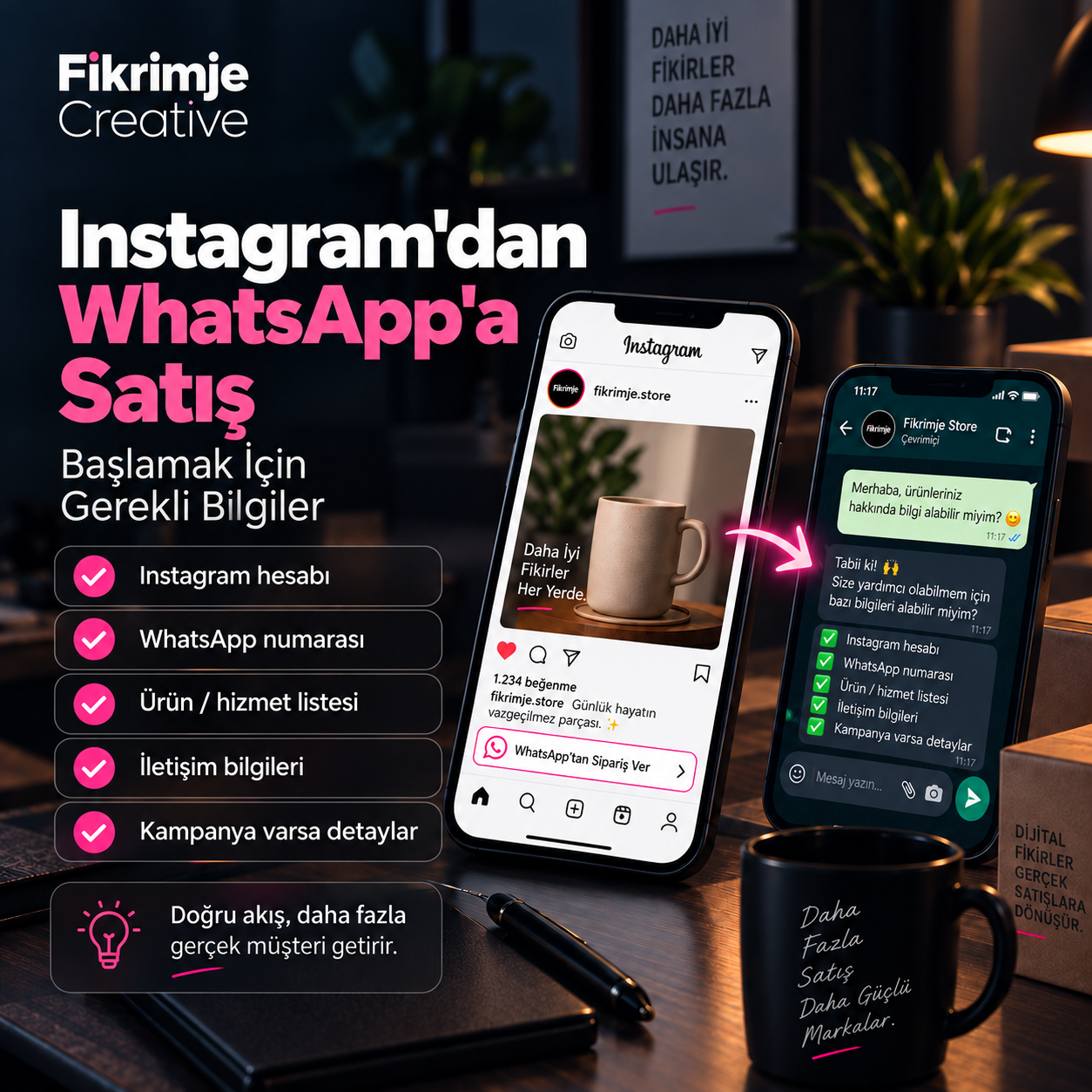 Instagram’dan WhatsApp’a Satış için gerekli bilgiler