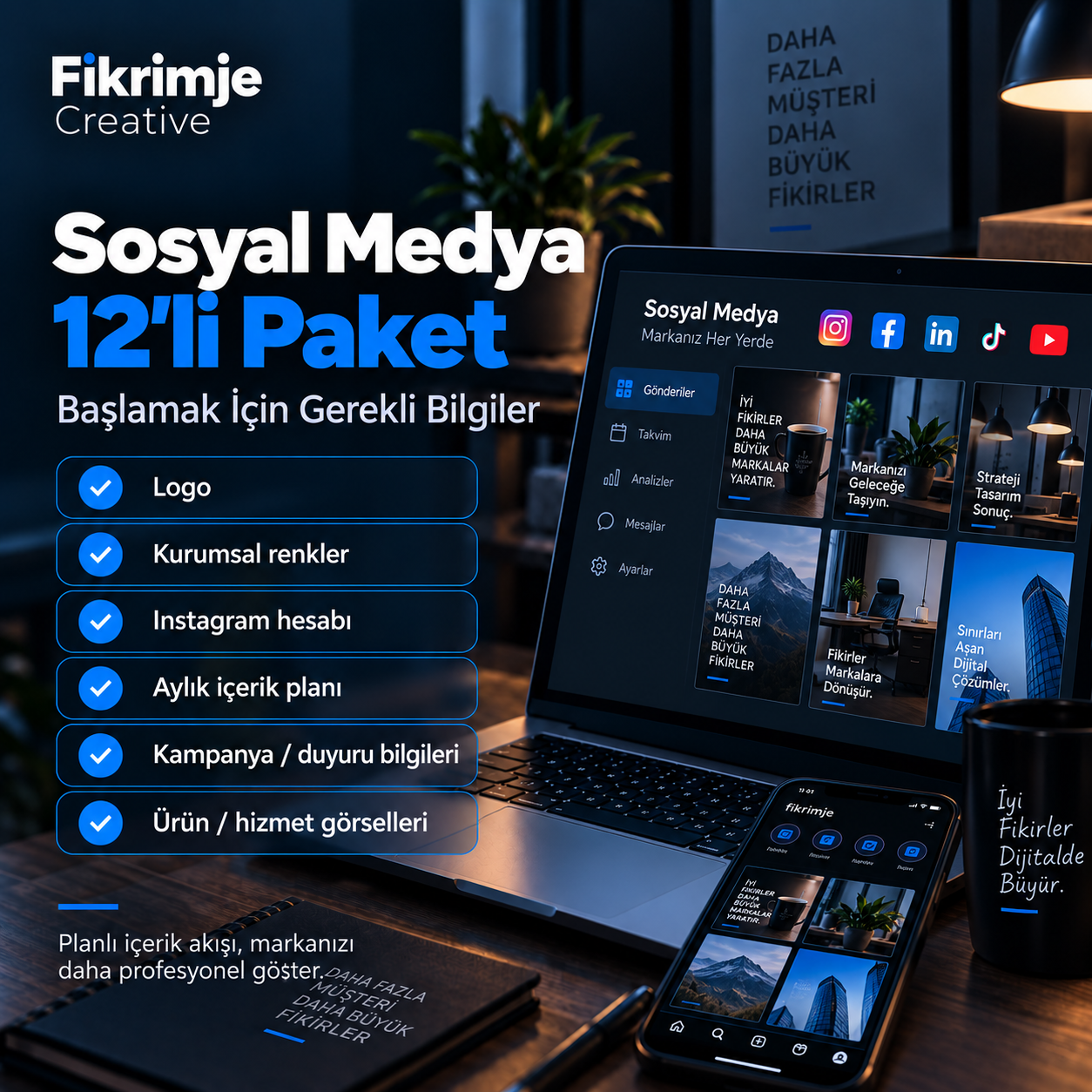 Sosyal Medya 12’li Paket için gerekli bilgiler