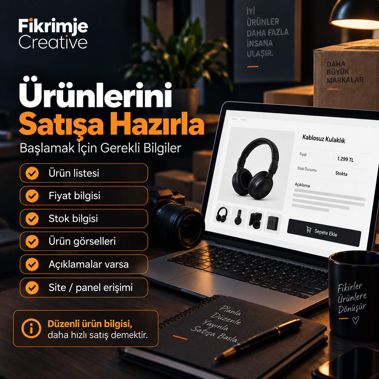 Ürünlerini Satışa Hazırla için gerekli bilgiler